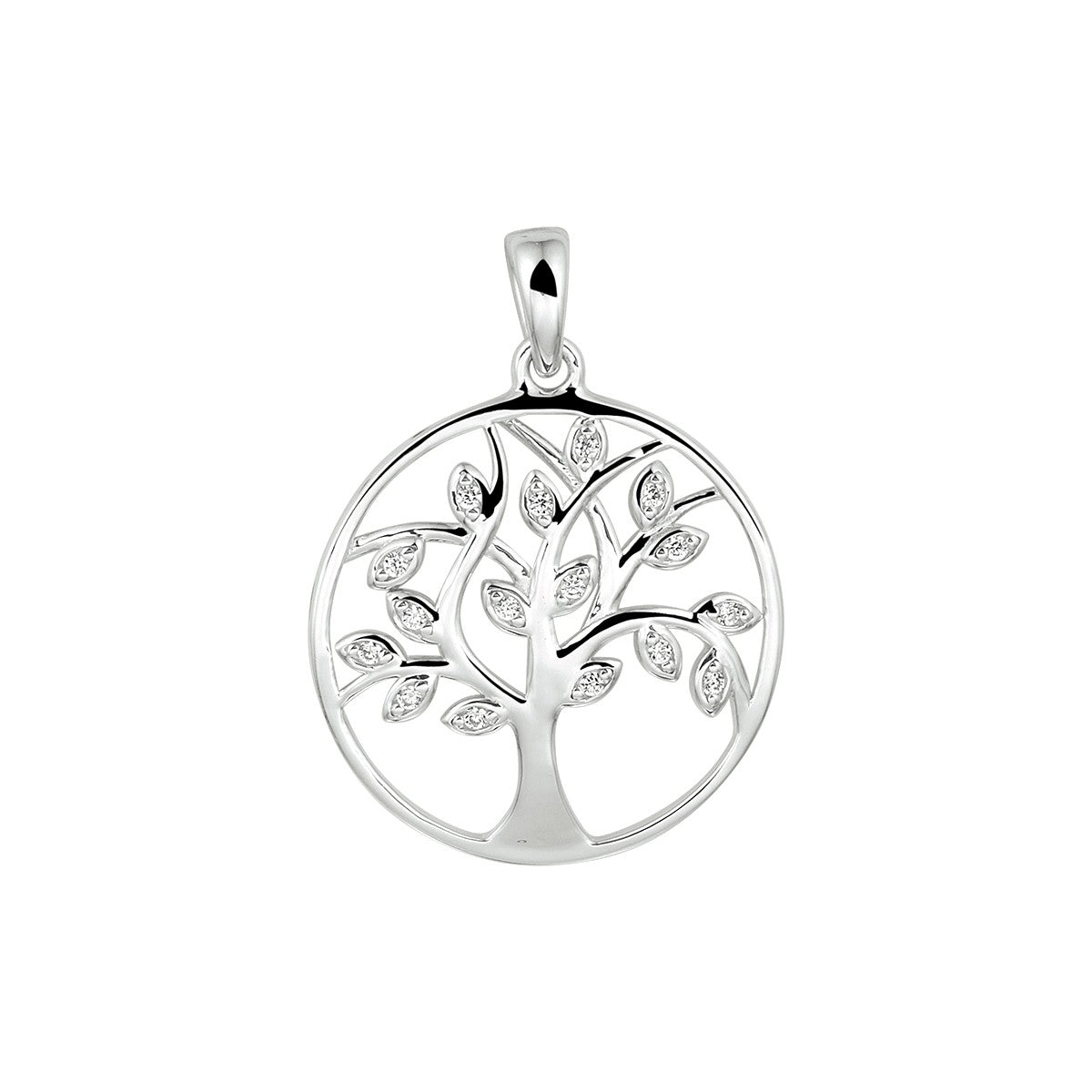 zilver gerhodineerd hanger levensboom zirkonia 1333433 - PansiteNederland.nl