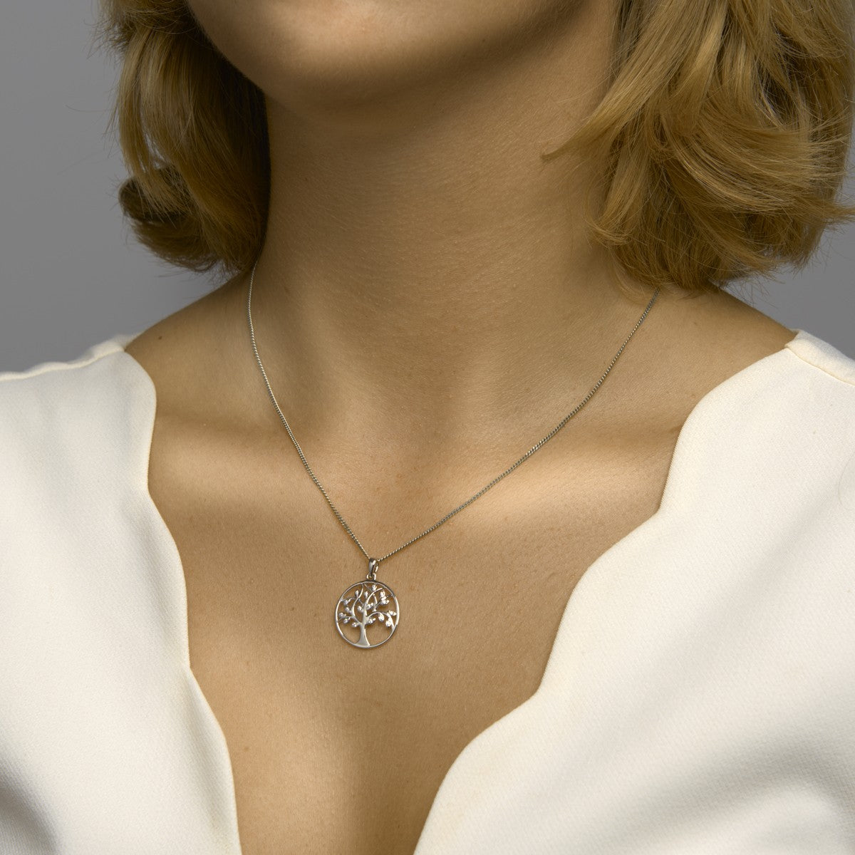 zilver gerhodineerd hanger levensboom zirkonia 1333433 - PansiteNederland.nl
