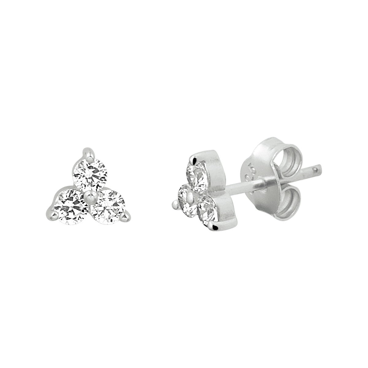 Zilver Gerhodineerd Oorknoppen Zirkonia 1333473 - PansiteNederland.nl