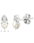 Zilver Gerhodineerd Oorknoppen Parel En Zirkonia 1333476 - PansiteNederland.nl