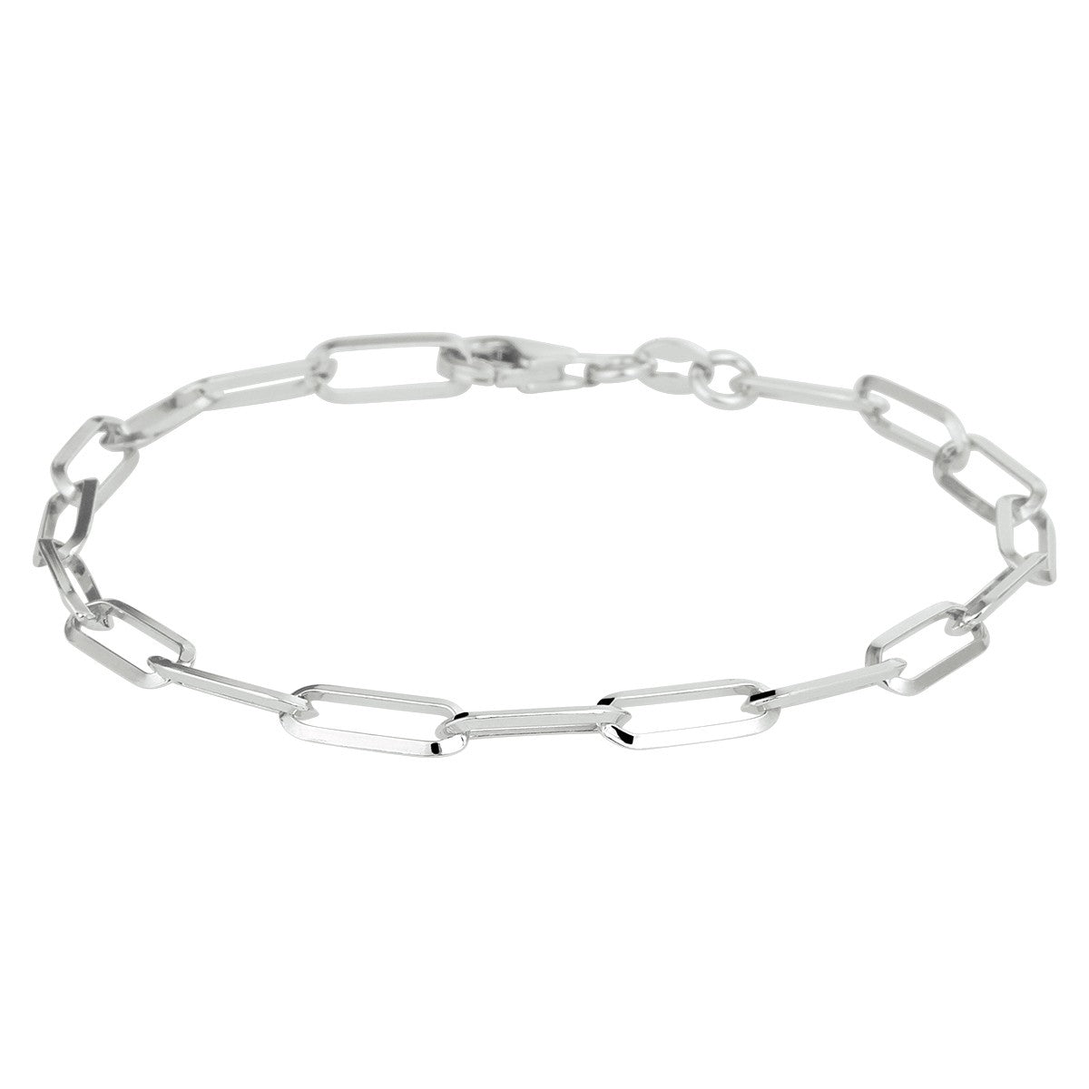 armband paperclip spitse buis 4,3 mm zilver gerhodineerd - PansiteNederland.nl