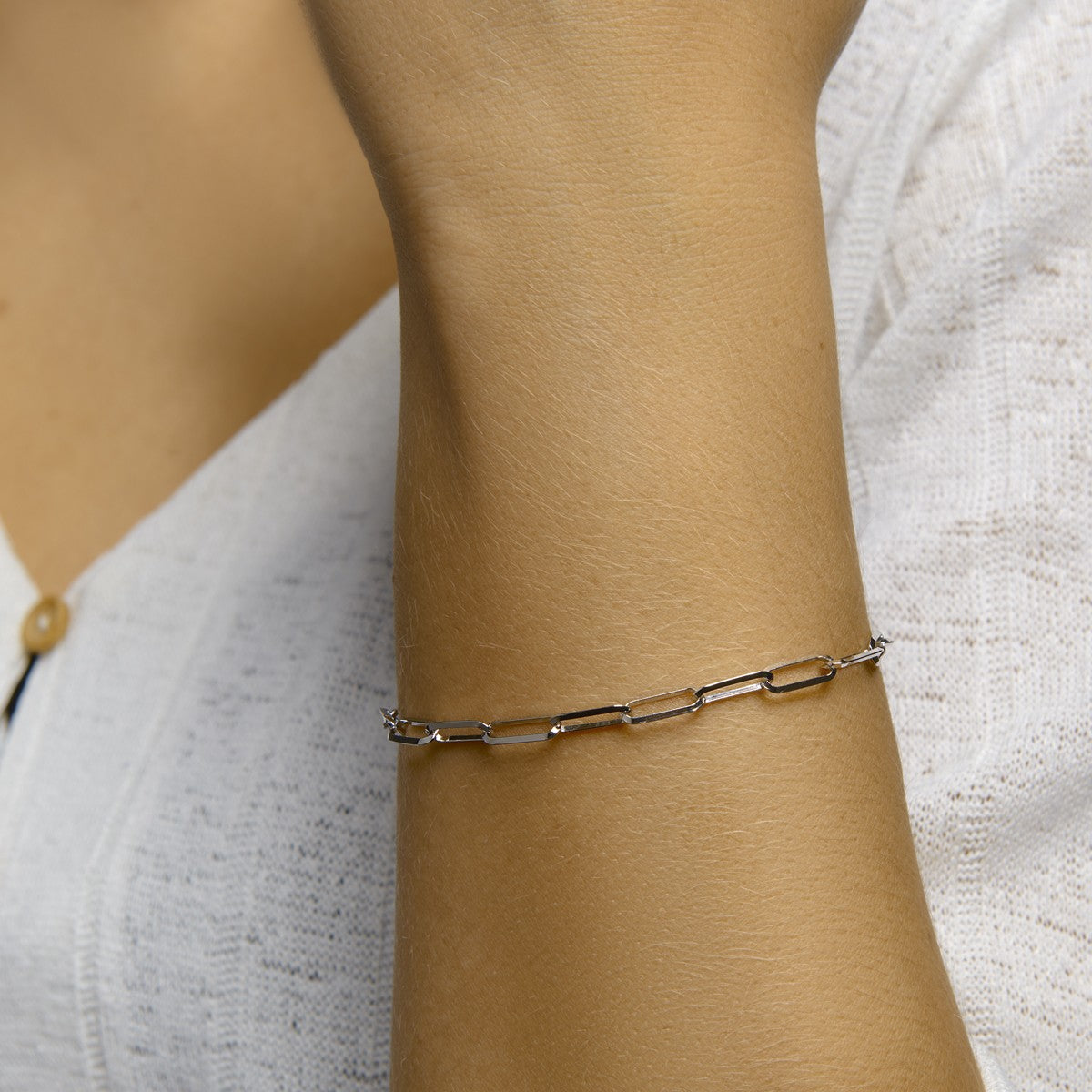 armband paperclip spitse buis 4,3 mm zilver gerhodineerd - PansiteNederland.nl
