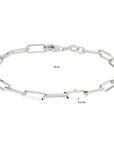 armband paperclip spitse buis 4,3 mm zilver gerhodineerd - PansiteNederland.nl