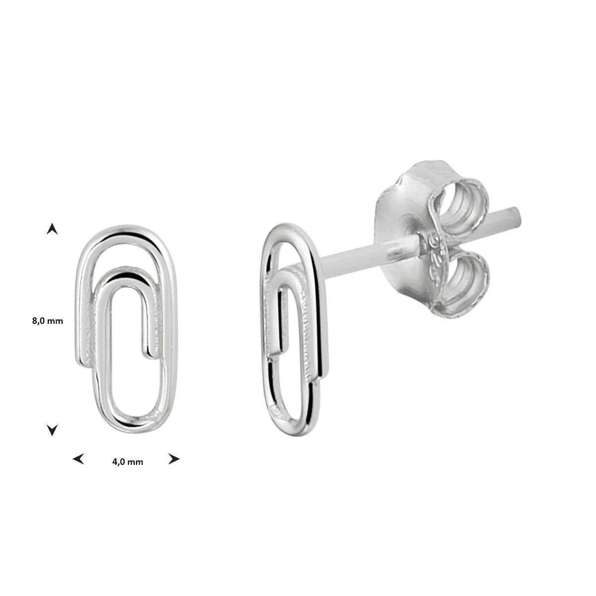 Zilver Gerhodineerd Oorknoppen Paperclip 1333526 - PansiteNederland.nl