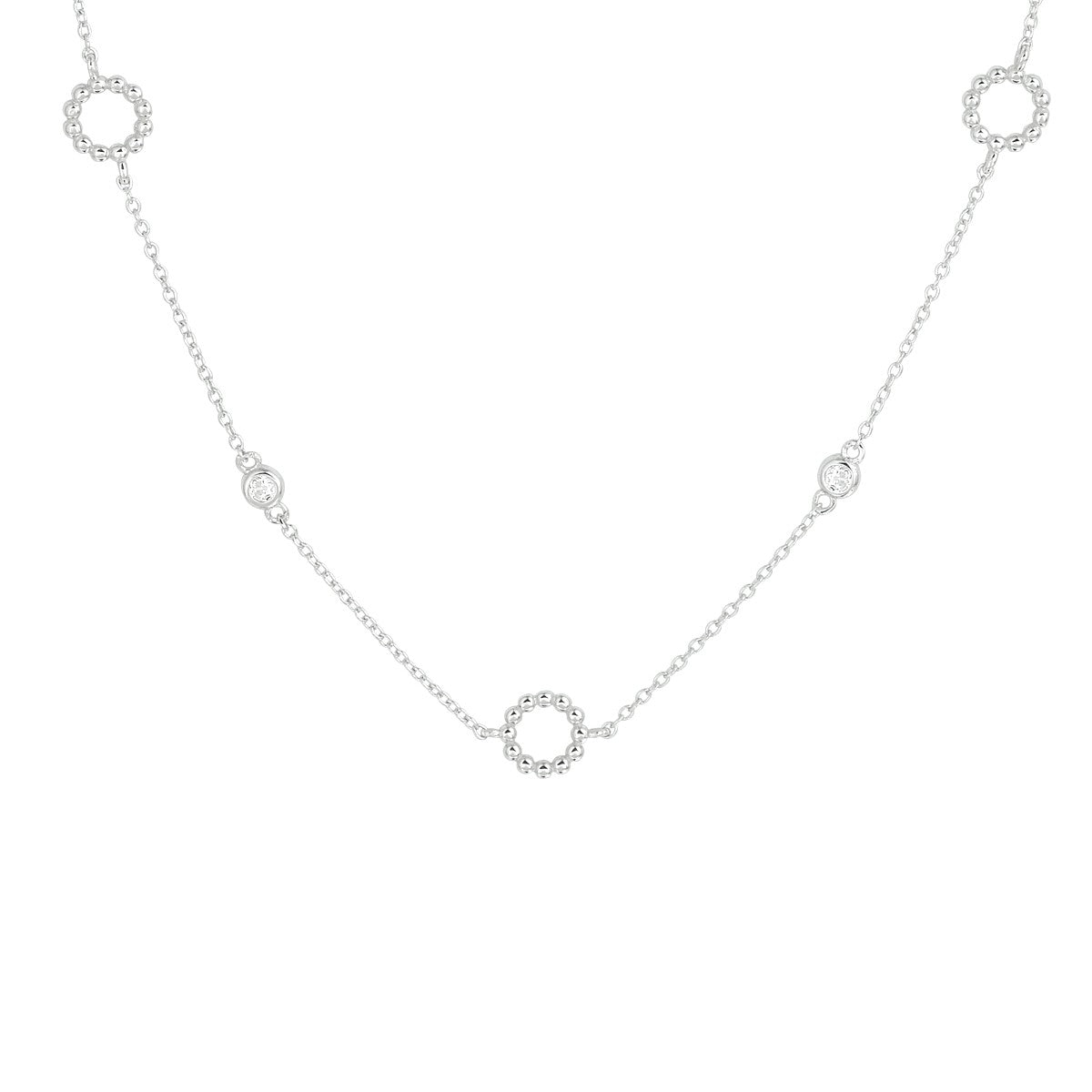 zilver gerhodineerd collier zirkonia 41 + 4 cm 1333531 - PansiteNederland.nl