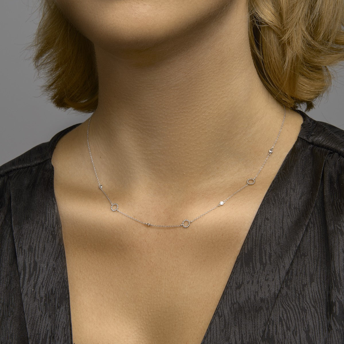 zilver gerhodineerd collier zirkonia 41 + 4 cm 1333531 - PansiteNederland.nl