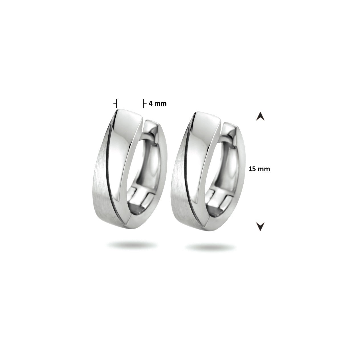 Zilver Gerhodineerd Klapoorringen Poli/Mat 1333622 - PansiteNederland.nl