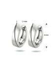 Zilver Gerhodineerd Klapoorringen Poli/Mat 1333622 - PansiteNederland.nl