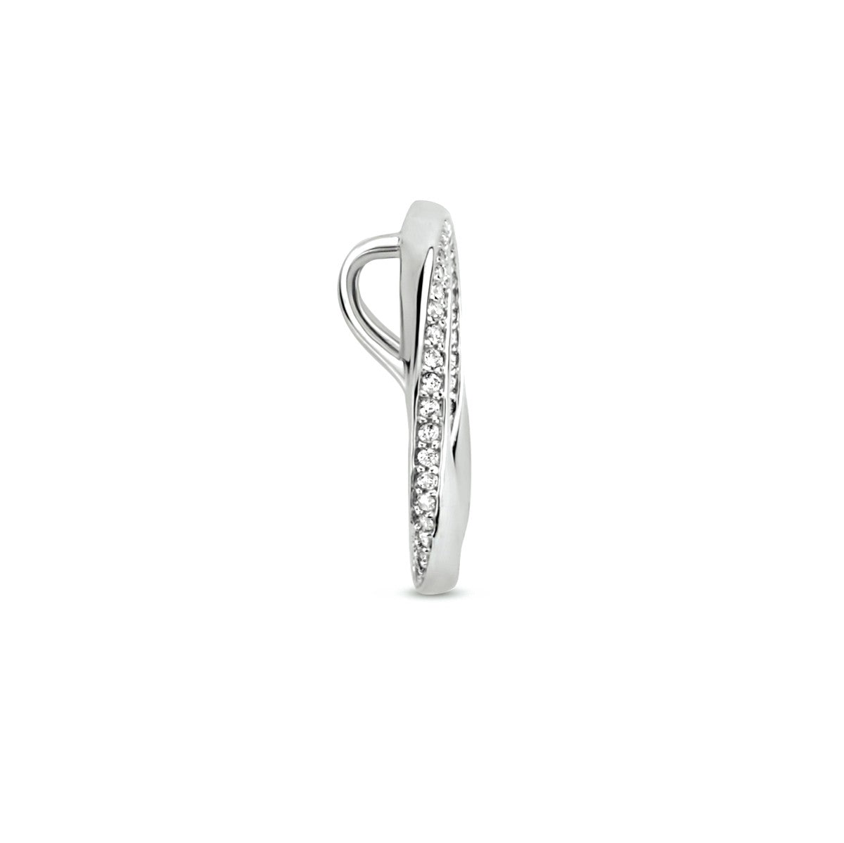 zilver gerhodineerd hanger rond zirkonia 1333627 - PansiteNederland.nl