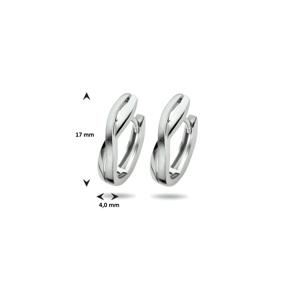 Zilver Gerhodineerd Klapoorringen Poli/Mat 1333638 - PansiteNederland.nl