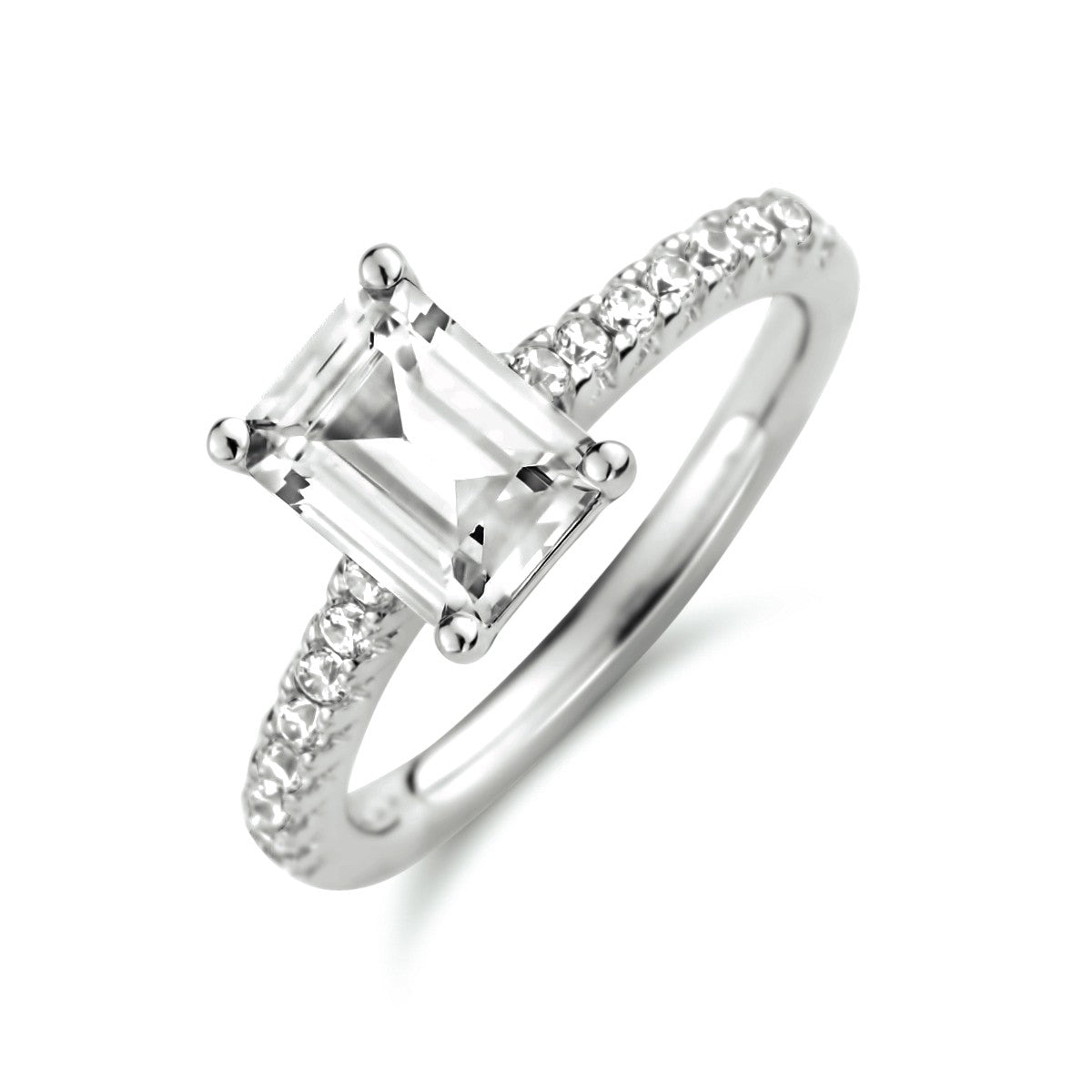 Gerhodineerd Zilver Ring Met Zirkonia 1333654 - PansiteNederland.nl