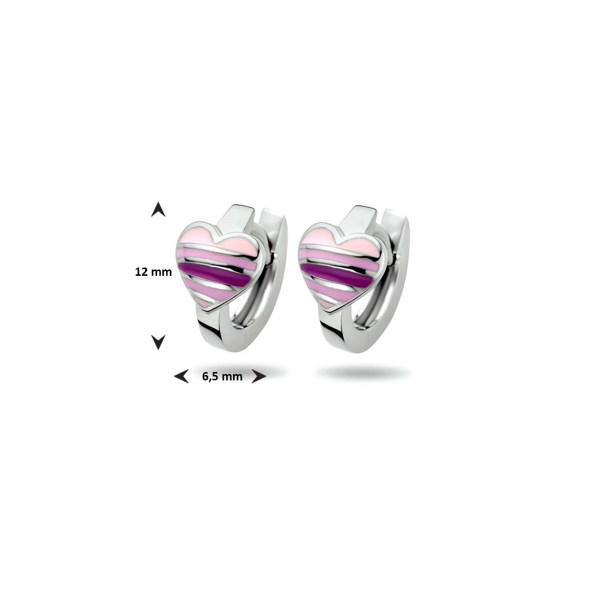 Zilver Gerhodineerd Klapoorringen Hartje 1333717 - PansiteNederland.nl