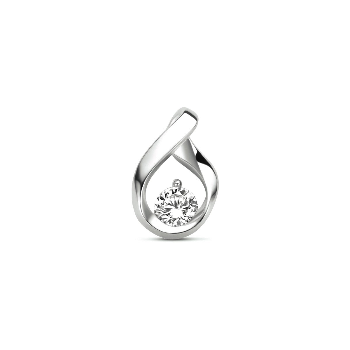 zilver gerhodineerd hanger zirkonia 1333720 - PansiteNederland.nl