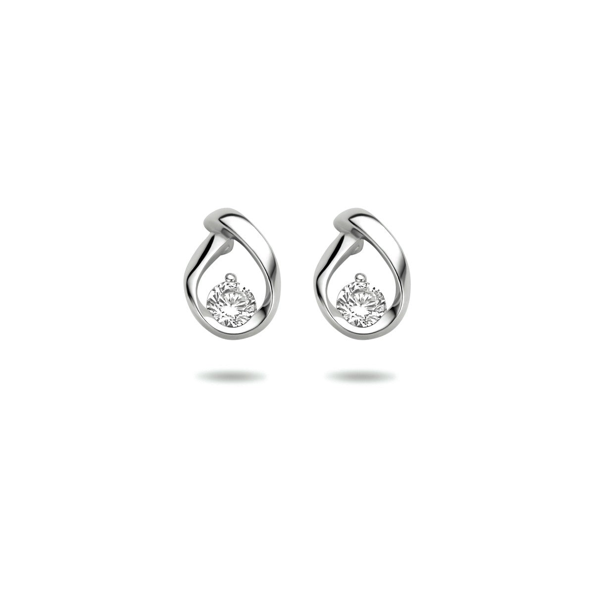 Zilver Gerhodineerd Oorknoppen Zirkonia 1333721 - PansiteNederland.nl