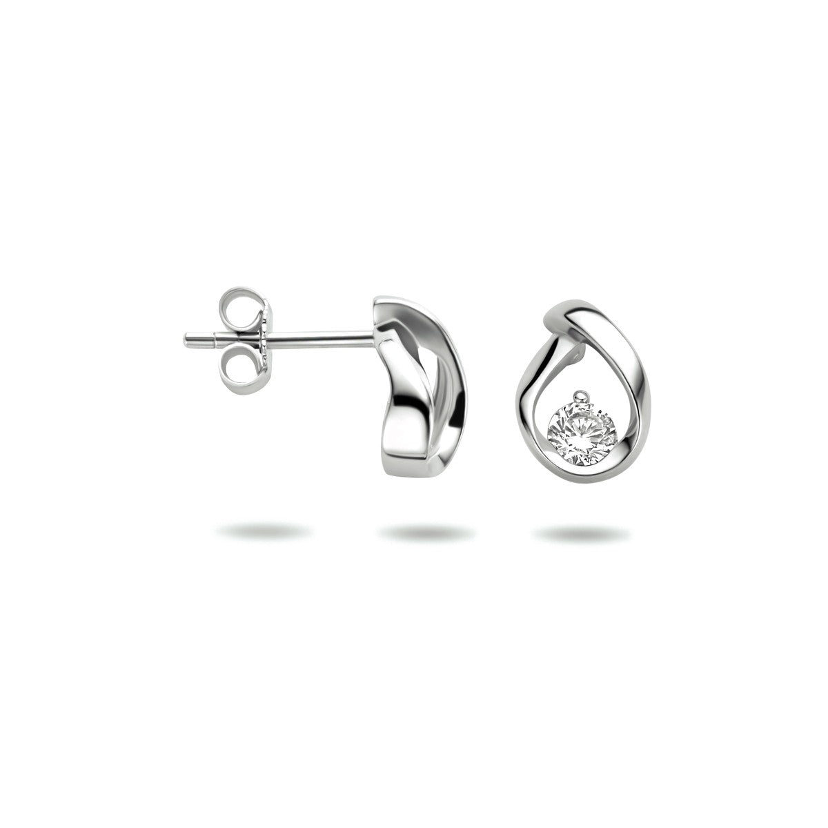 Zilver Gerhodineerd Oorknoppen Zirkonia 1333721 - PansiteNederland.nl