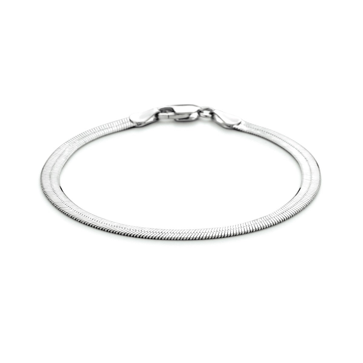 Zilver Gerhodineerd Armband Plat 4,5 mm 1333722 - PansiteNederland.nl