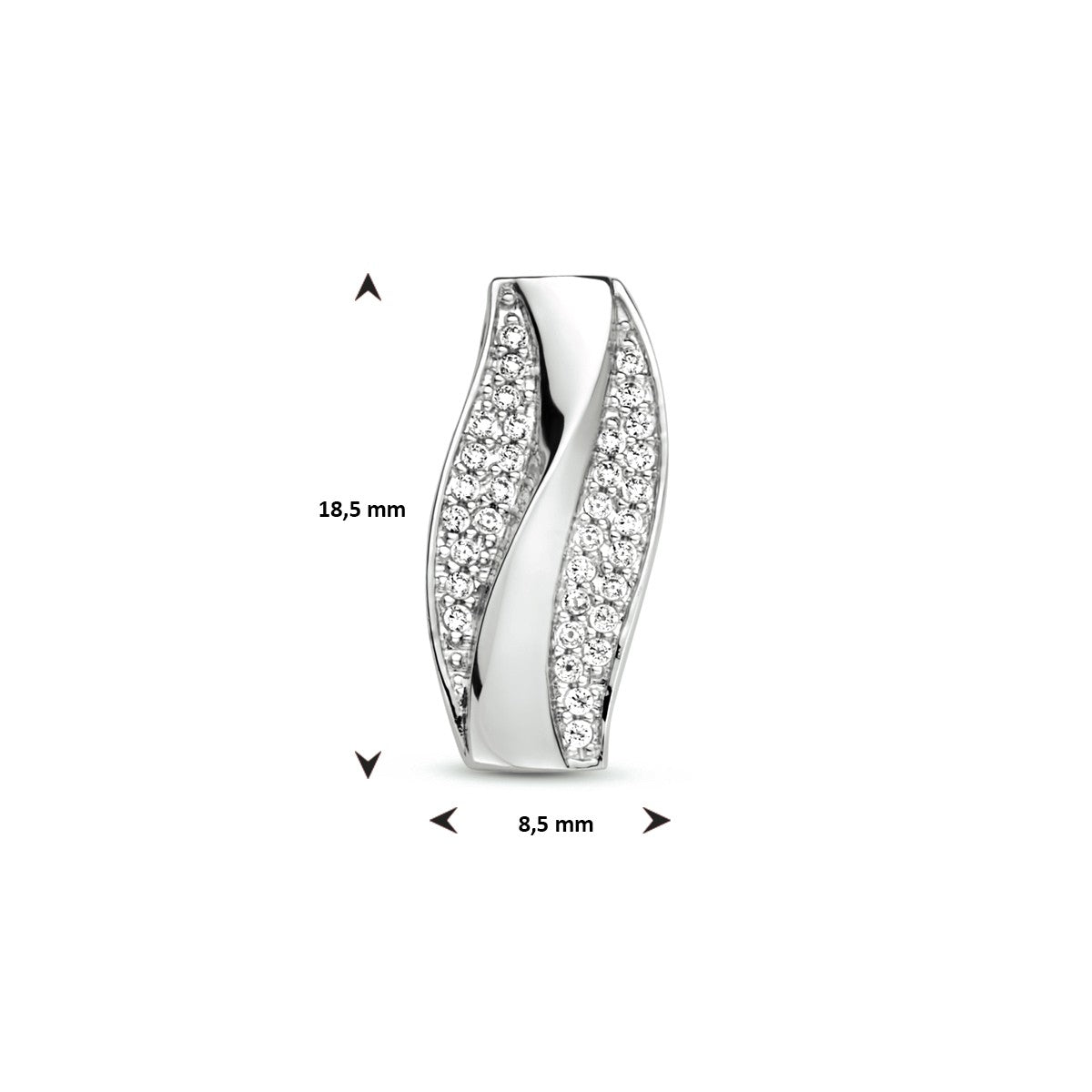zilver gerhodineerd hanger zirkonia 1333733 - PansiteNederland.nl