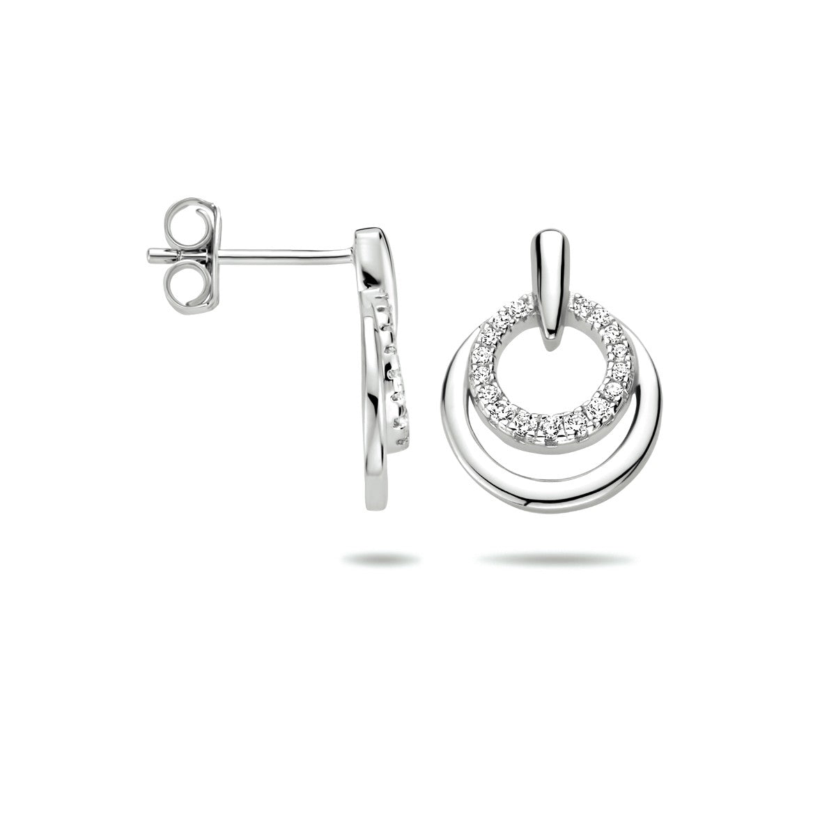 Zilver Gerhodineerd Oorknoppen Zirkonia 1333801 - PansiteNederland.nl