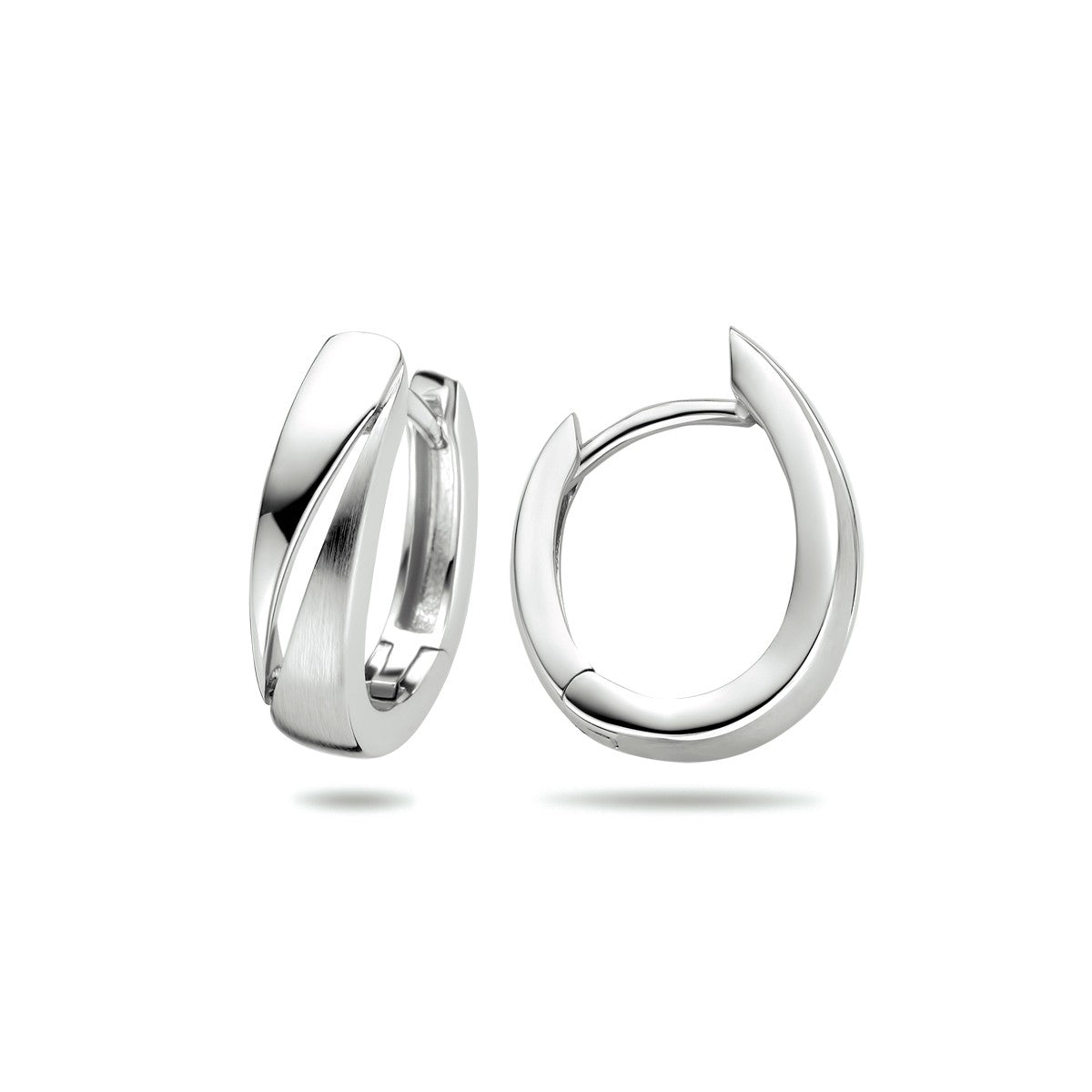 Zilver Gerhodineerd Klapoorringen Poli/Mat 1333841 - PansiteNederland.nl