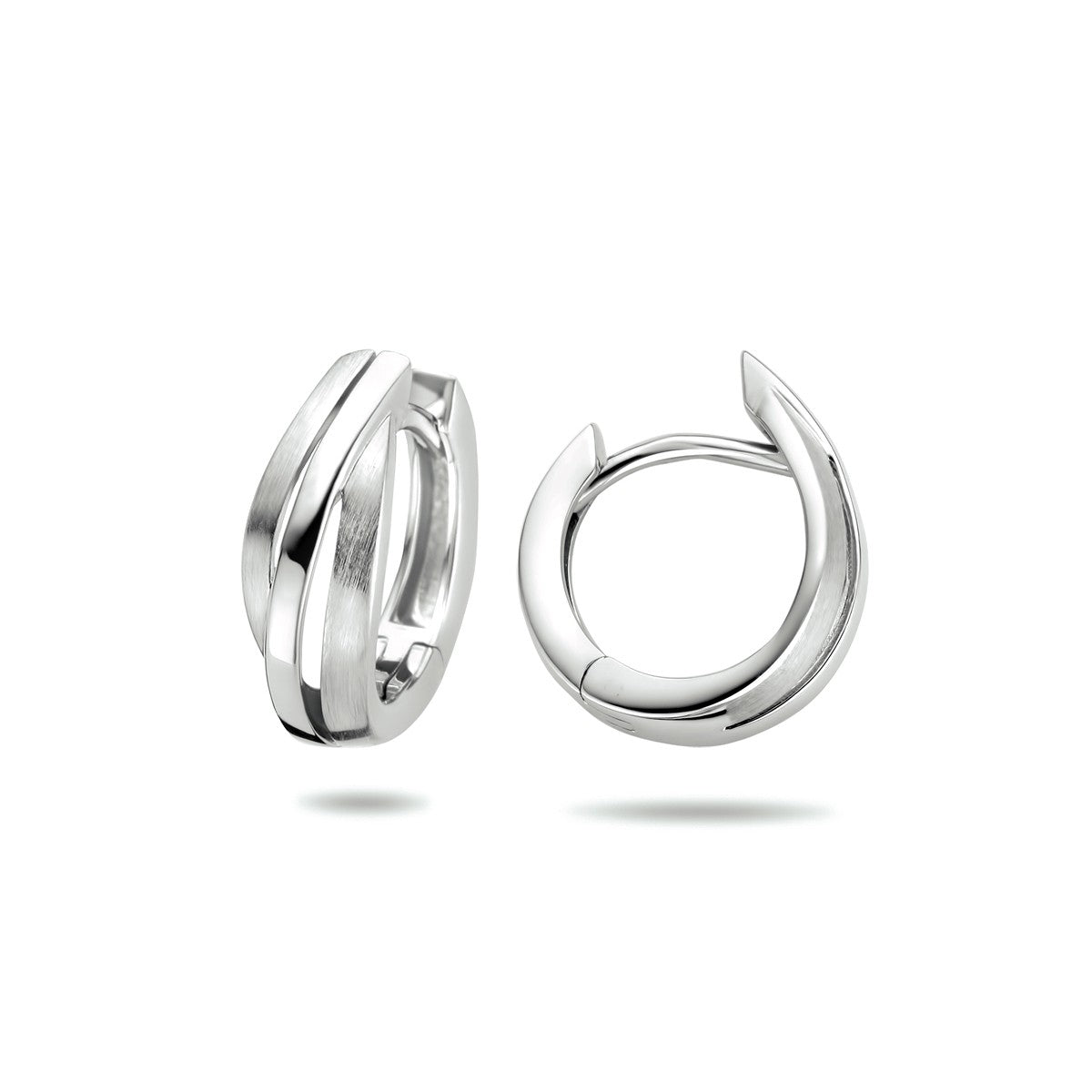 Zilver Gerhodineerd Klapoorringen Poli/Mat 1333843 - PansiteNederland.nl