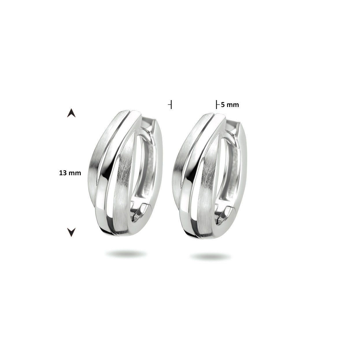Zilver Gerhodineerd Klapoorringen Poli/Mat 1333843 - PansiteNederland.nl