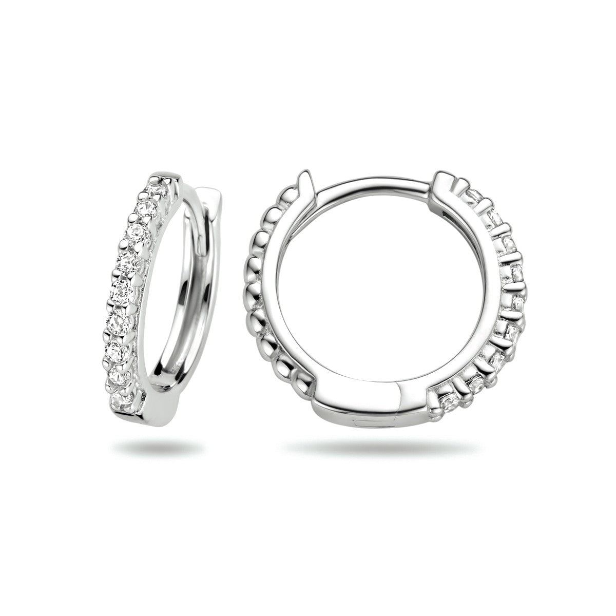 Zilver Gerhodineerd Klapoorringen Zirkonia 1333863 - PansiteNederland.nl