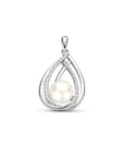 zilver gerhodineerd hanger parel zirkonia 1333885