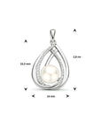 zilver gerhodineerd hanger parel zirkonia 1333885