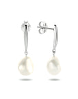 Zilver Gerhodineerd Oorhangers Parel 1333911 - PansiteNederland.nl