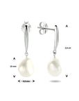 Zilver Gerhodineerd Oorhangers Parel 1333911 - PansiteNederland.nl