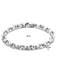 Zilver Gerhodineerd Armband Koffieboon 6,2 Mm 19 Cm 1333940
