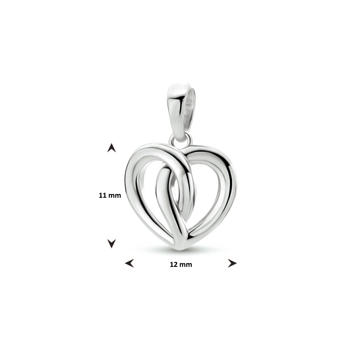 zilver gerhodineerd hanger hart 1333963 - PansiteNederland.nl