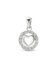 zilver gerhodineerd hanger hart zirkonia 1333964 - PansiteNederland.nl