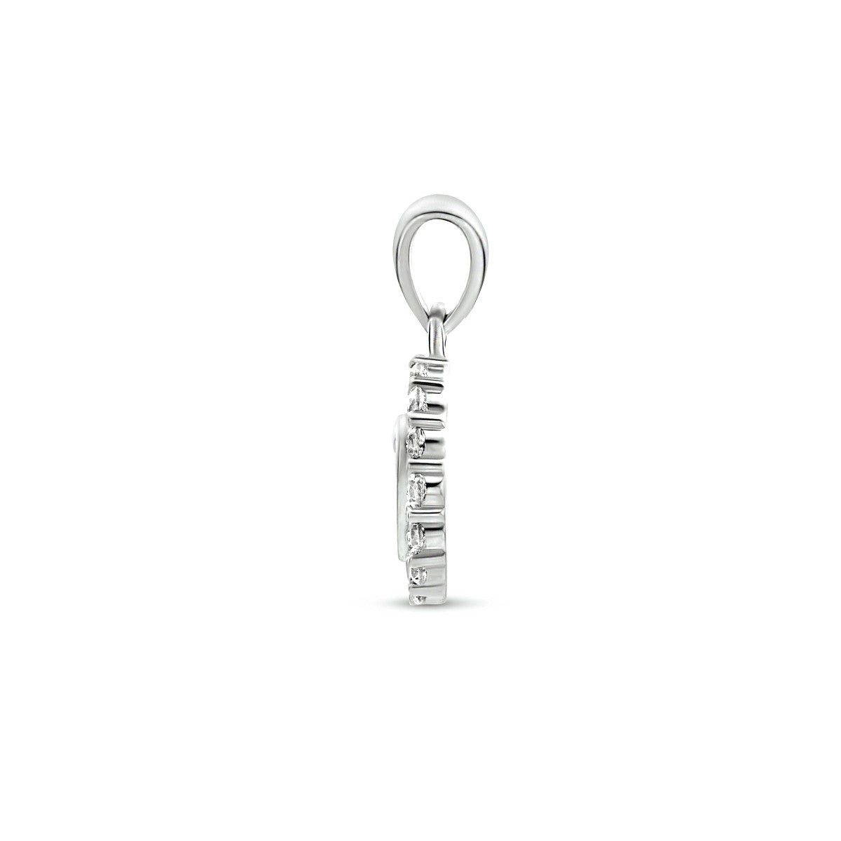 zilver gerhodineerd hanger hart zirkonia 1333964 - PansiteNederland.nl