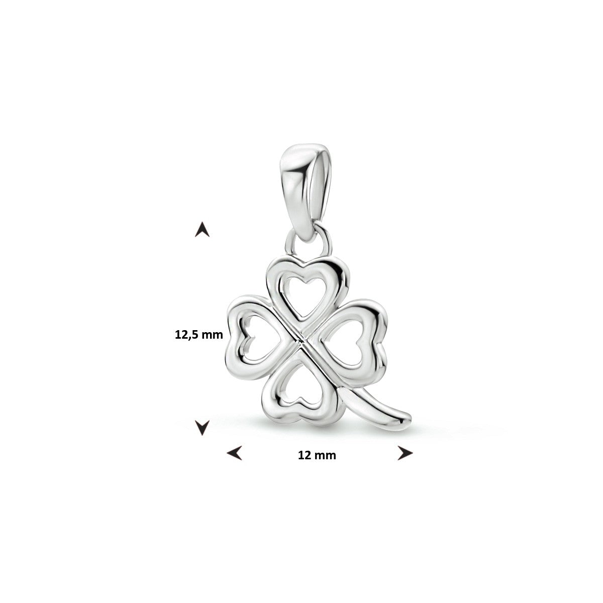zilver gerhodineerd hanger klaver 1333965 - PansiteNederland.nl