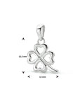 zilver gerhodineerd hanger klaver 1333965 - PansiteNederland.nl