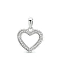 zilver gerhodineerd hanger hart zirkonia 1333966 - PansiteNederland.nl