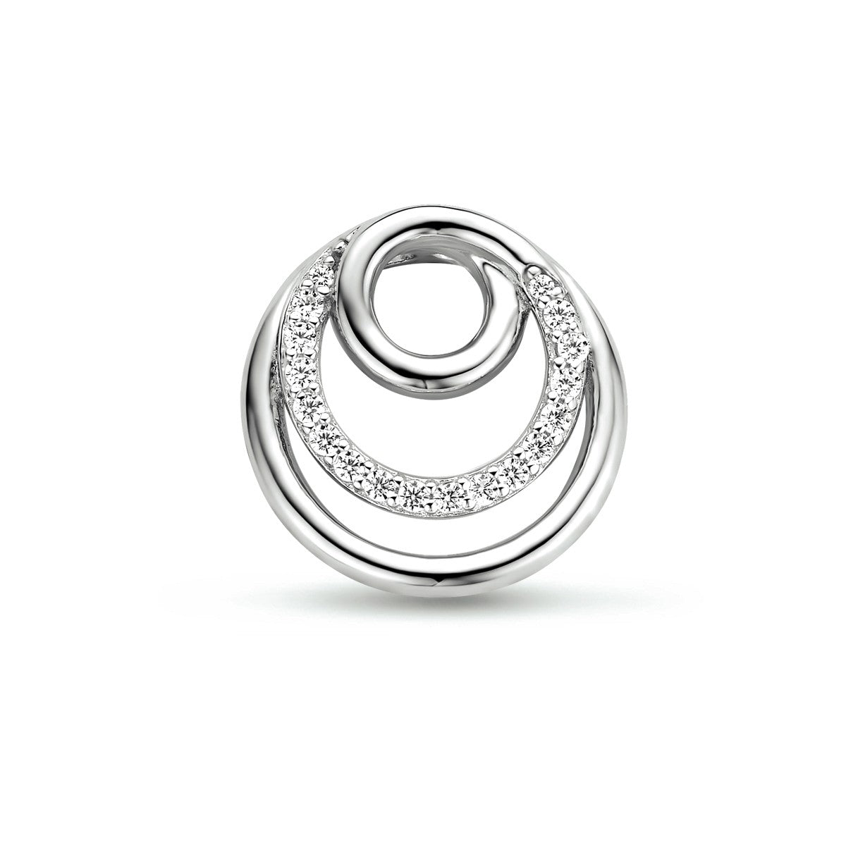 zilver gerhodineerd hanger rondje zirkonia 1333970 - PansiteNederland.nl
