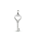 zilver gerhodineerd hanger sleutel zirkonia 1333975 - PansiteNederland.nl