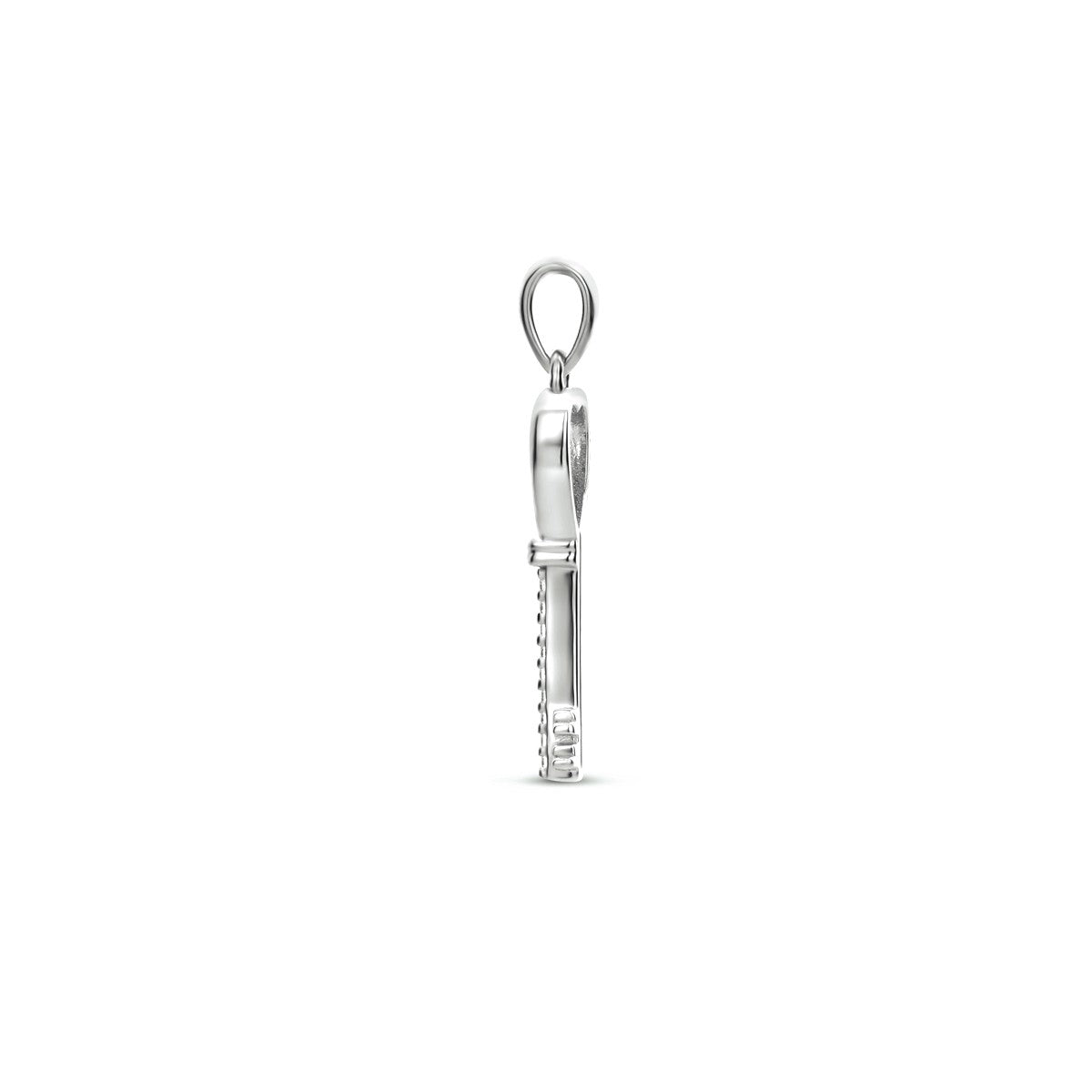 zilver gerhodineerd hanger sleutel zirkonia 1333975 - PansiteNederland.nl