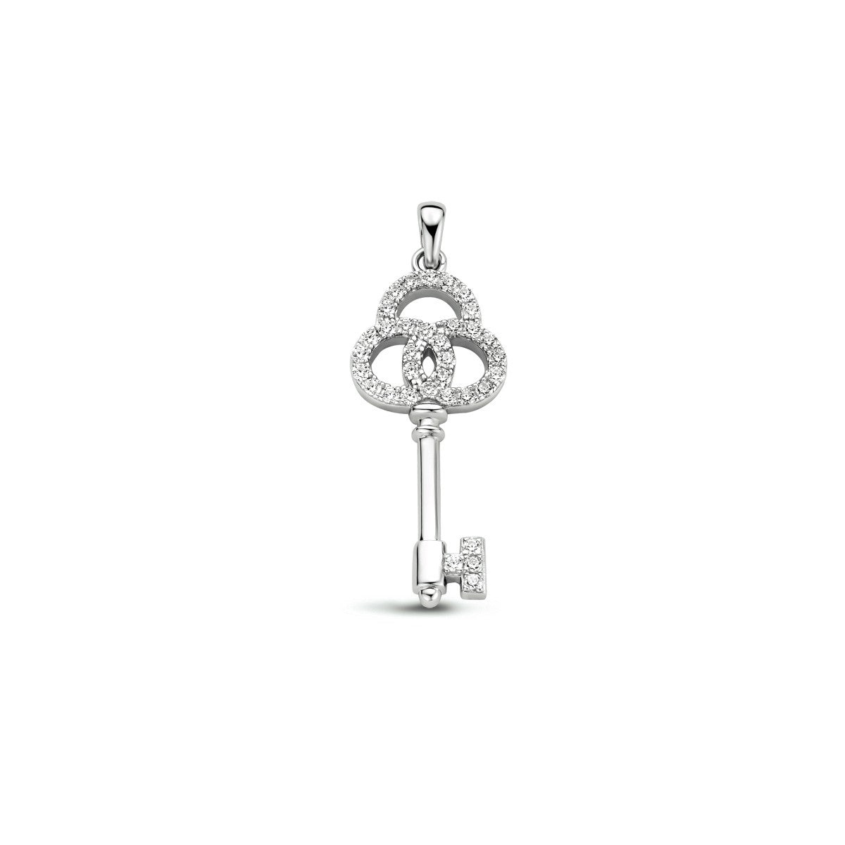 zilver gerhodineerd hanger sleutel zirkonia 1333978 - PansiteNederland.nl