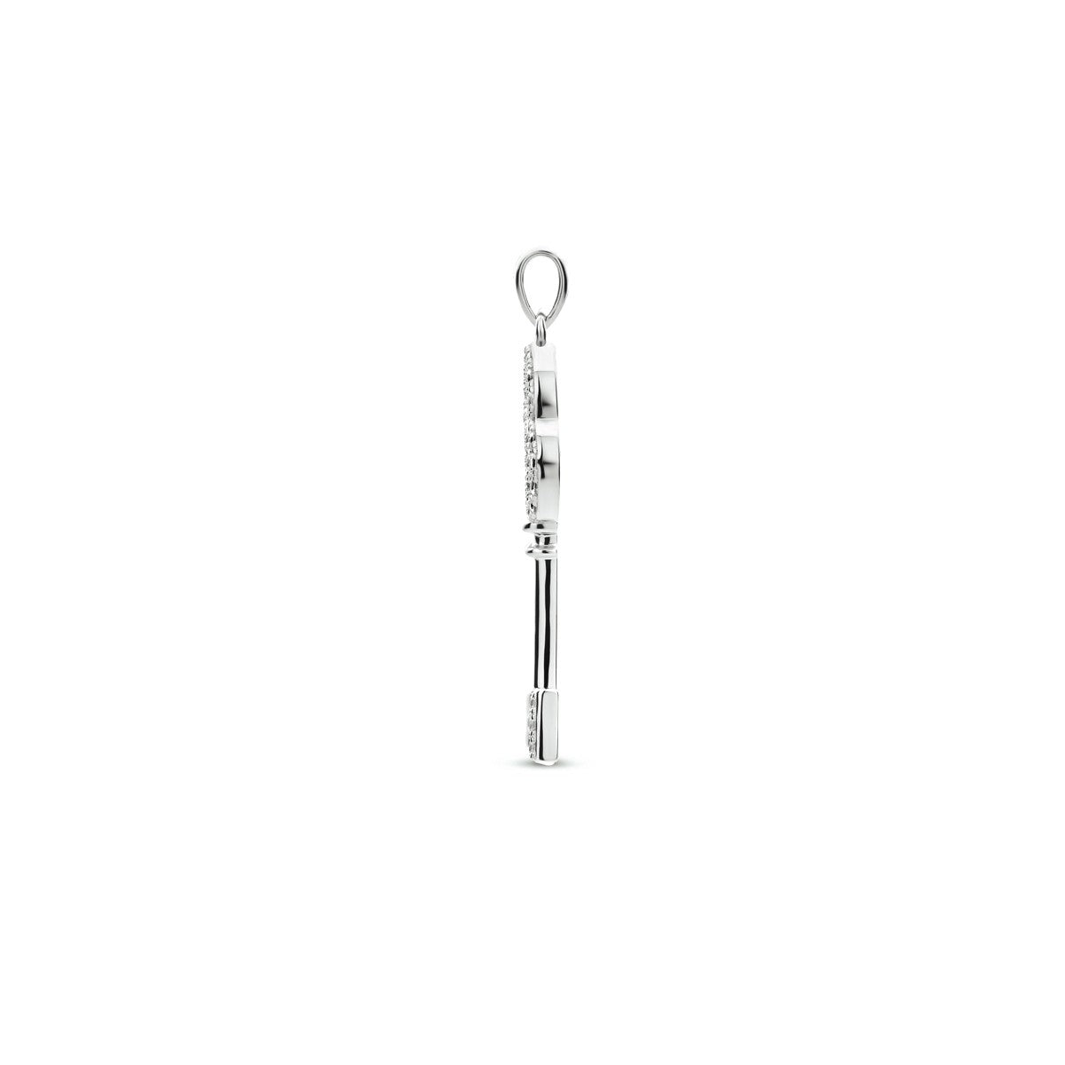 zilver gerhodineerd hanger sleutel zirkonia 1333978 - PansiteNederland.nl