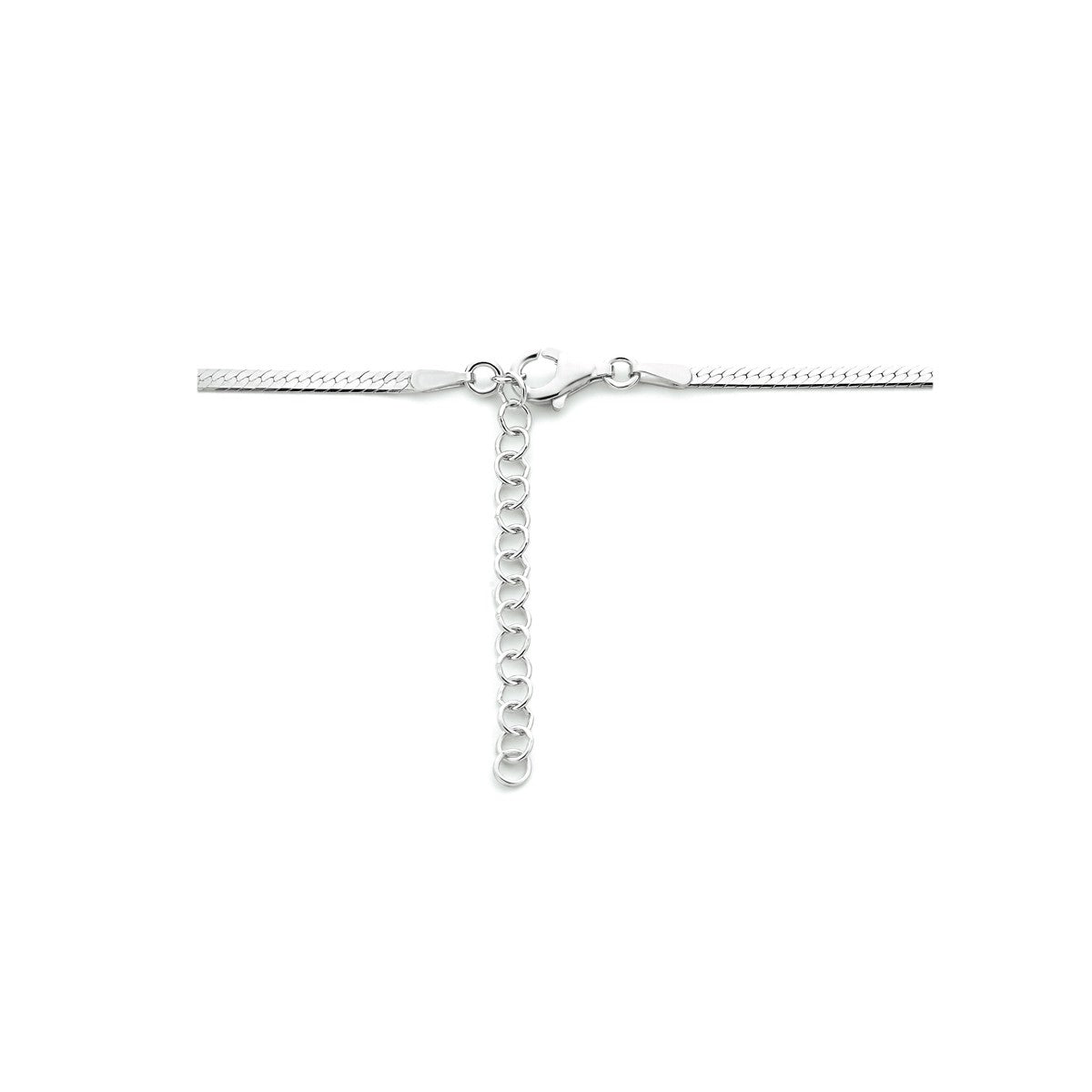 Collier slang plat zilver