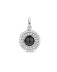 zilver gerhodineerd hanger rond onyx 1334107 - PansiteNederland.nl