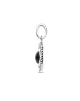 zilver gerhodineerd hanger rond onyx 1334107 - PansiteNederland.nl