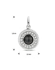 zilver gerhodineerd hanger rond onyx 1334107 - PansiteNederland.nl