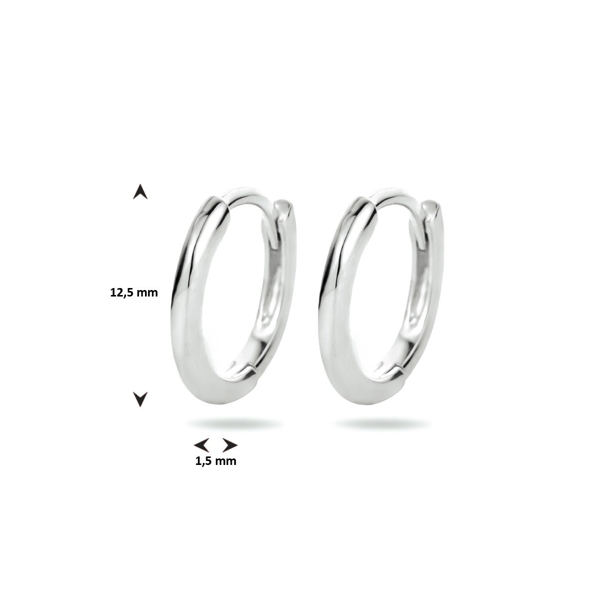 Zilver Gerhodineerd Klapoorringen Half Rond 1334140 - PansiteNederland.nl