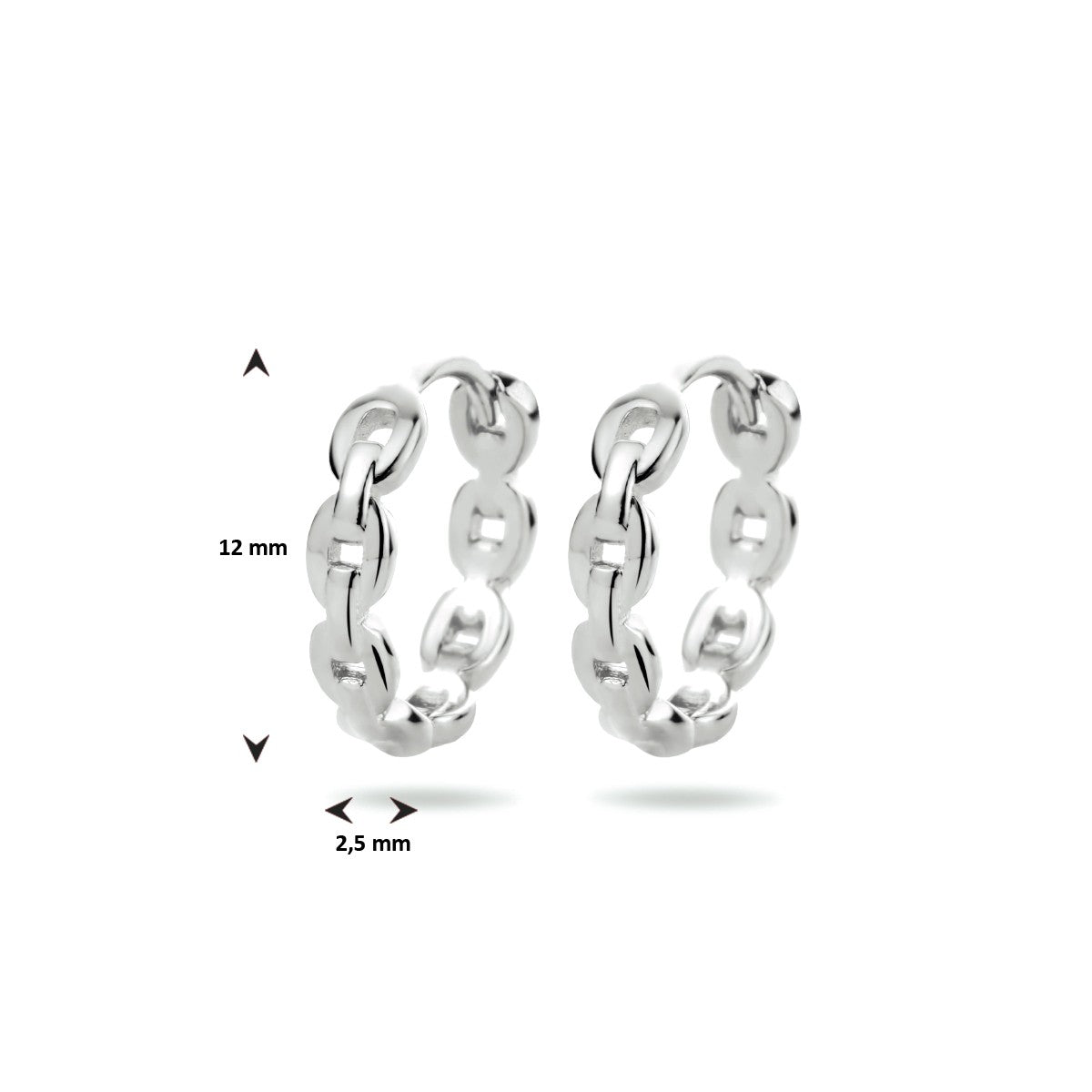 Zilver Gerhodineerd Klapoorringen Schakel 1334142 - PansiteNederland.nl