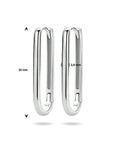 Zilver Gerhodineerd Klapoorringen Paperclip 1334219 - PansiteNederland.nl