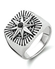 Gerhodineerd Zilver Zegelring Ster Met Zirkonia 1334286 - PansiteNederland.nl